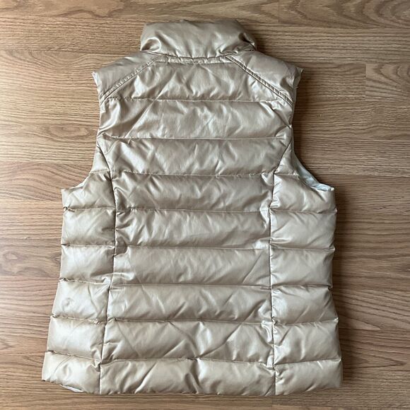 Tommy Bahama Duck Down Puffer Vest Womens Small Beige Cream Reversible Zip - Picture 10 of 11